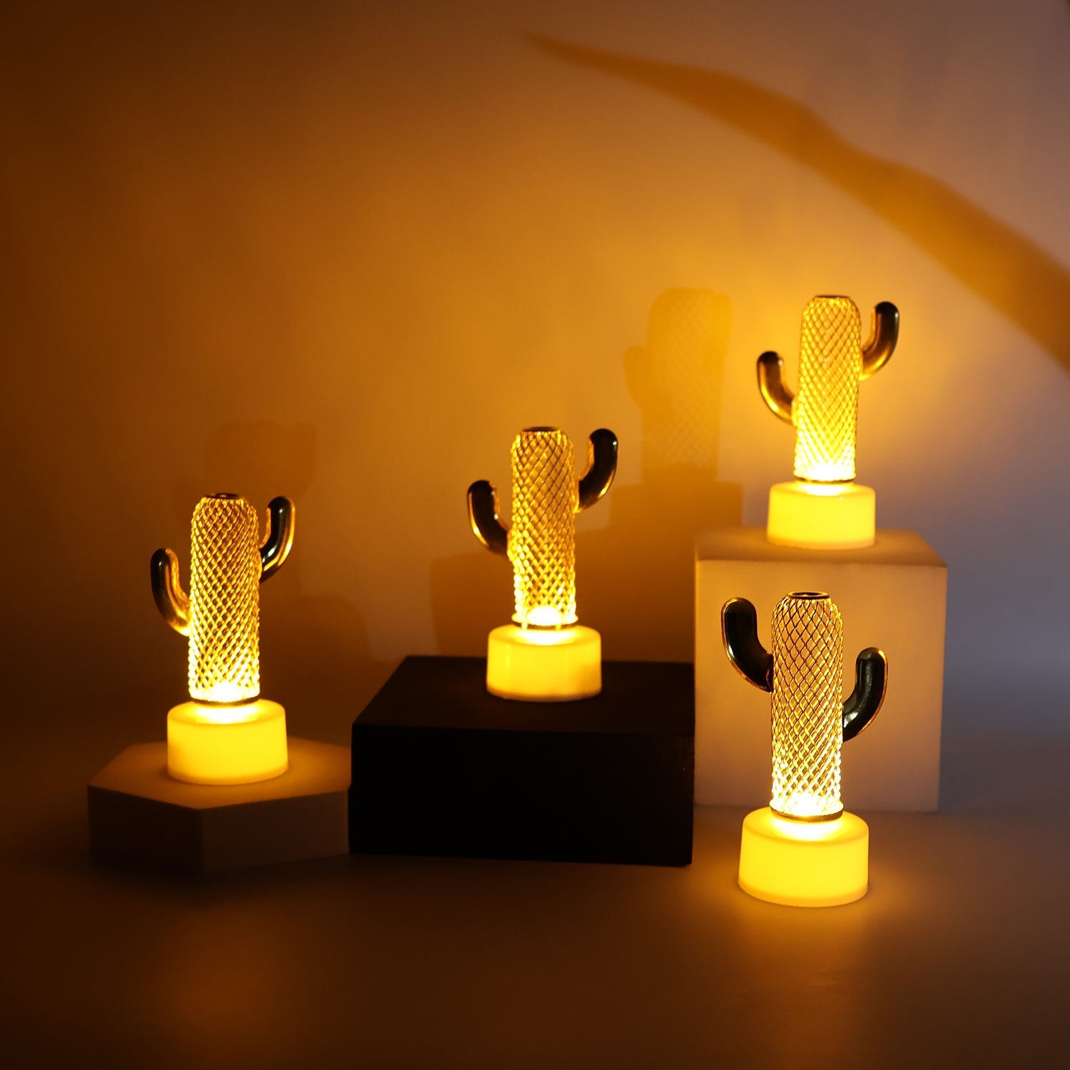 Decorative Cactus Shaped Flameless LED Candles (4 Pc) Decorative Cactus Shaped Flameless LED Candles (4 Pc)
